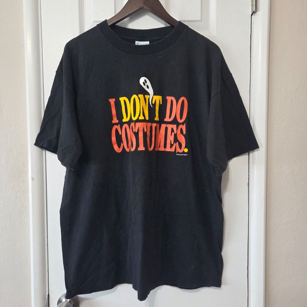 Vintage Peacock Papers I Don’t Do Costumes Halloween T Shirt XL Single Stitch
